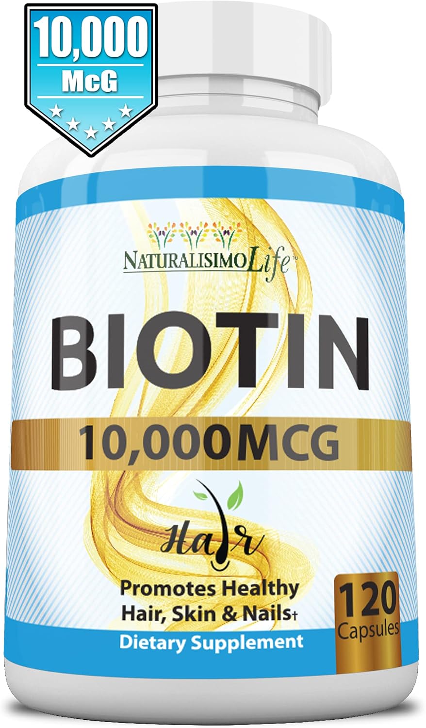 Biotina 10.000 mcg Alta Potencia - 120 Cápsulas de NaturalisimoLife
