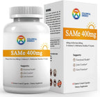 7c SAM-e 400 mg (S-Adenosilmetionina) con Vitaminas B6 y B12, Estado de Ánimo y Confort Articular, Vegano, Sin Gluten, 60 Cápsulas Gastrorresistentes