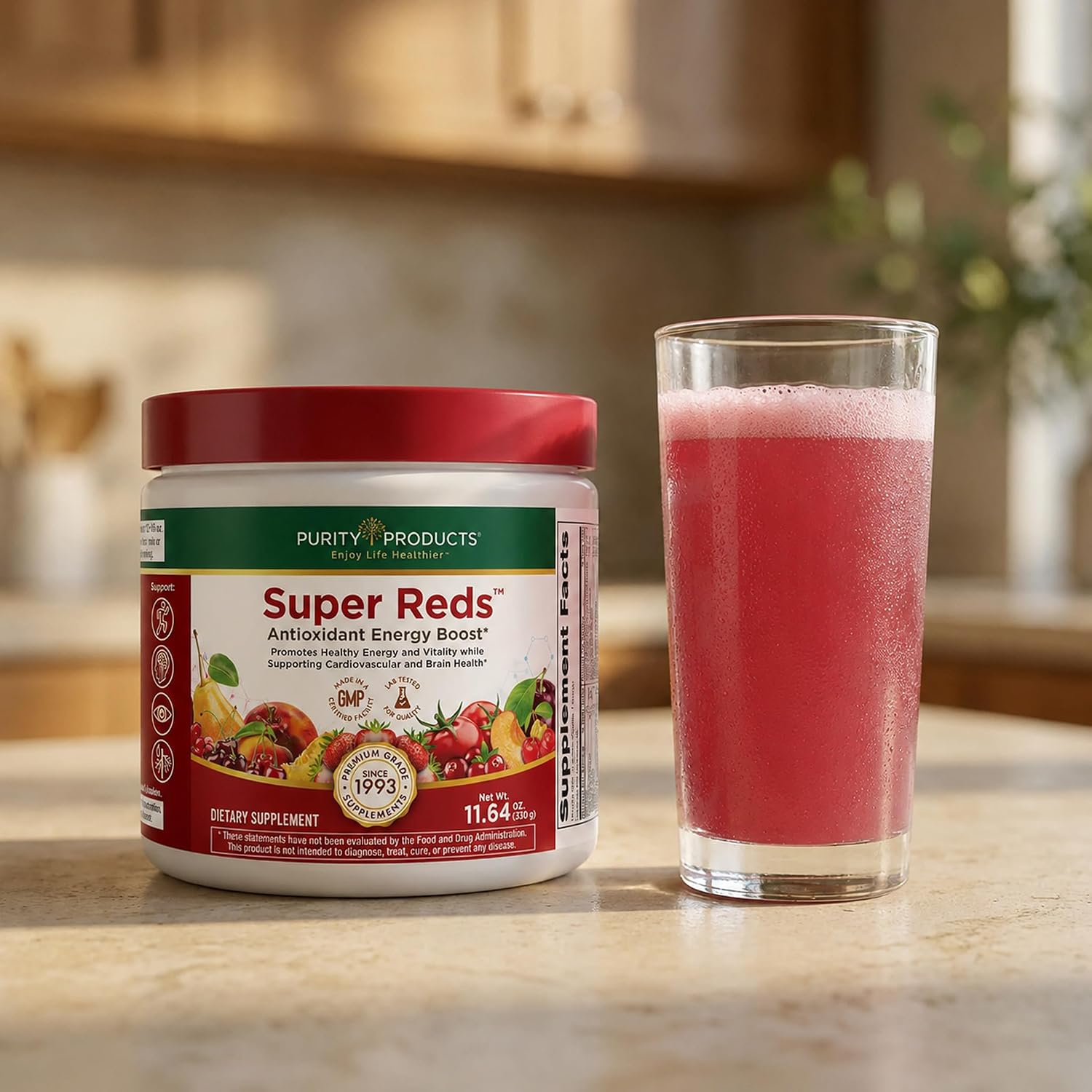 Purity Products Super Reds Powder - Mezcla de Superalimentos con Fito nutrientes, Antioxidantes y Luteína - 330 g