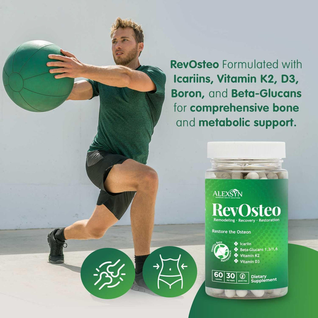 Alexsyn RevOsteo Bone & Metabolic Support – 60 Cápsulas – Apoyo Óseo Avanzado