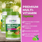 grow vitamin Multivitamínico Diario para Mujeres - 24 Vitaminas y Minerales - 60 Cápsulas - 2 Meses de Suministro