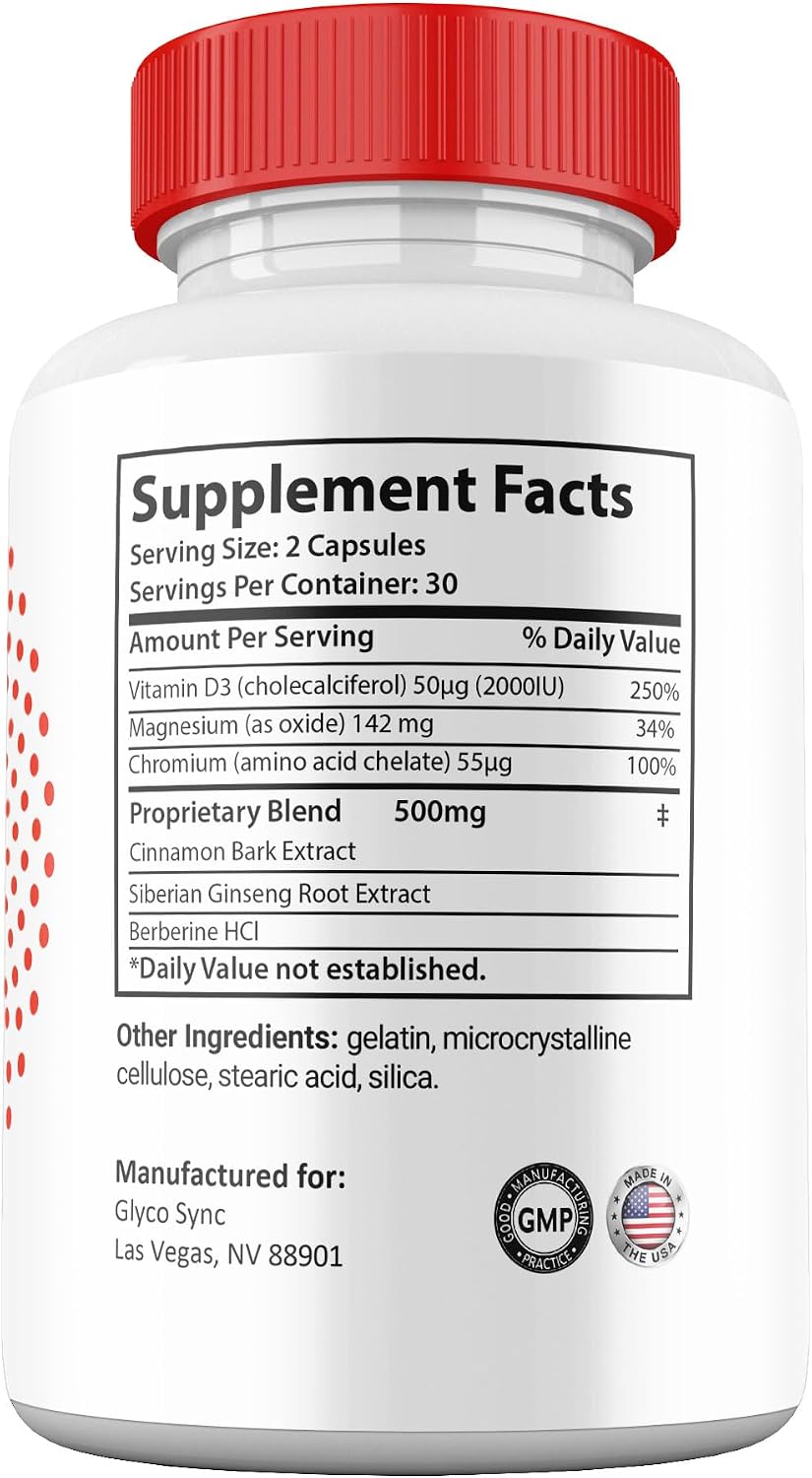 Glyco Sync Cápsulas, Ingredientes Naturales, Máxima Potencia, Suplemento (2 Envases)