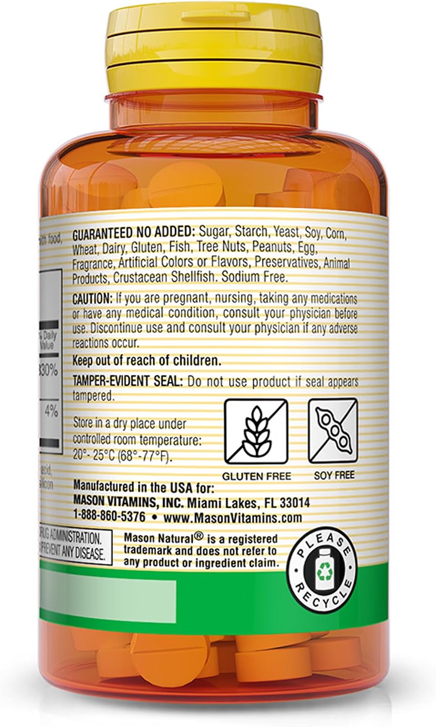 MASON NATURAL Vitamina B1 (Tiamina) 100 mg - 100 Comprimidos