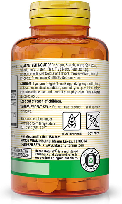 MASON NATURAL Vitamina B1 (Tiamina) 100 mg - – Contribuye a la función psicológica normal. – Image 3