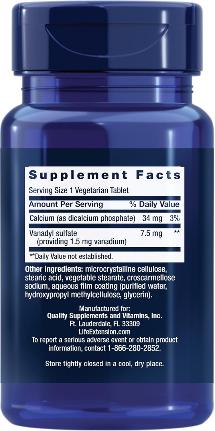 Life Extension Sulfato de Vanadilo – 100 Comprimidos
