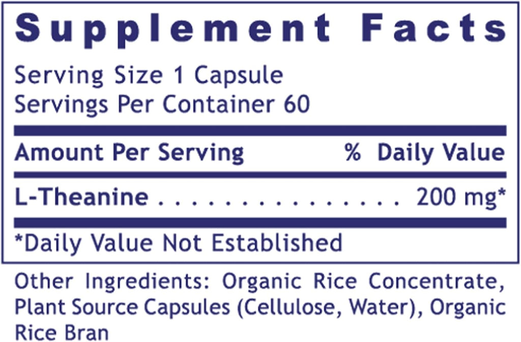 Premier Research Labs L-Theanine Double Strength - Suplemento de L-Teanina Pura 200mg, Apoyo para la Concentración y Energía para Hombres y Mujeres, Aminoácido para la Relajación, para Adultos y Niños - 60 Cápsulas Veganas
