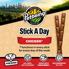 PETBEING Stick a Day para Perros - Snacks Diarios con Sabor a Pollo Real y Apoyo 7 en 1 - 28 unidades