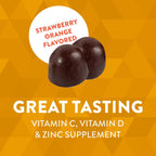 Nature's Way Immune Power, Gominolas de Vitaminas C y D con Zinc, Sabor Fresa-Naranja, 90 Gominolas