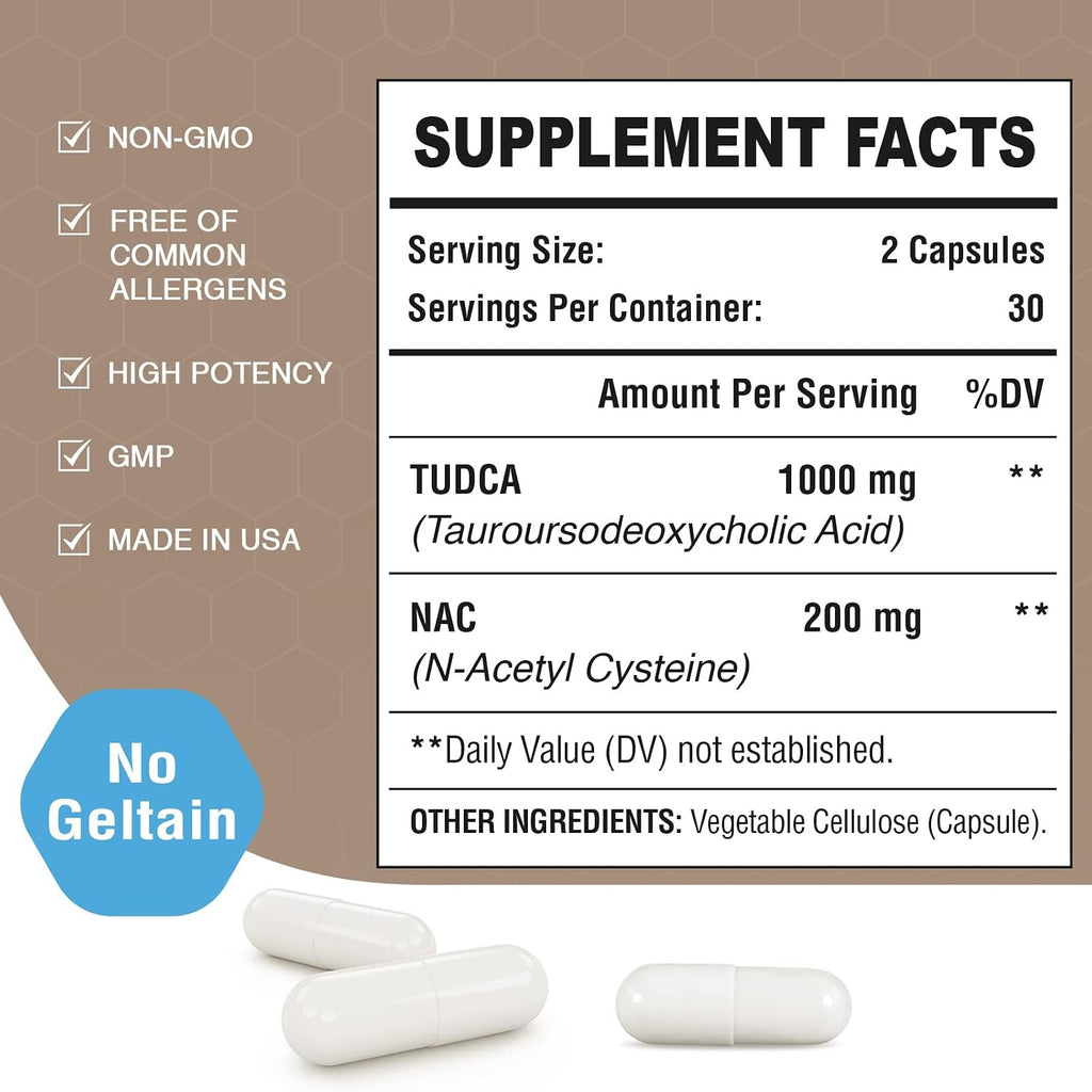 Zingicin TUDCA con NAC 1200mg - 60 Cápsulas - Suplemento Hepático