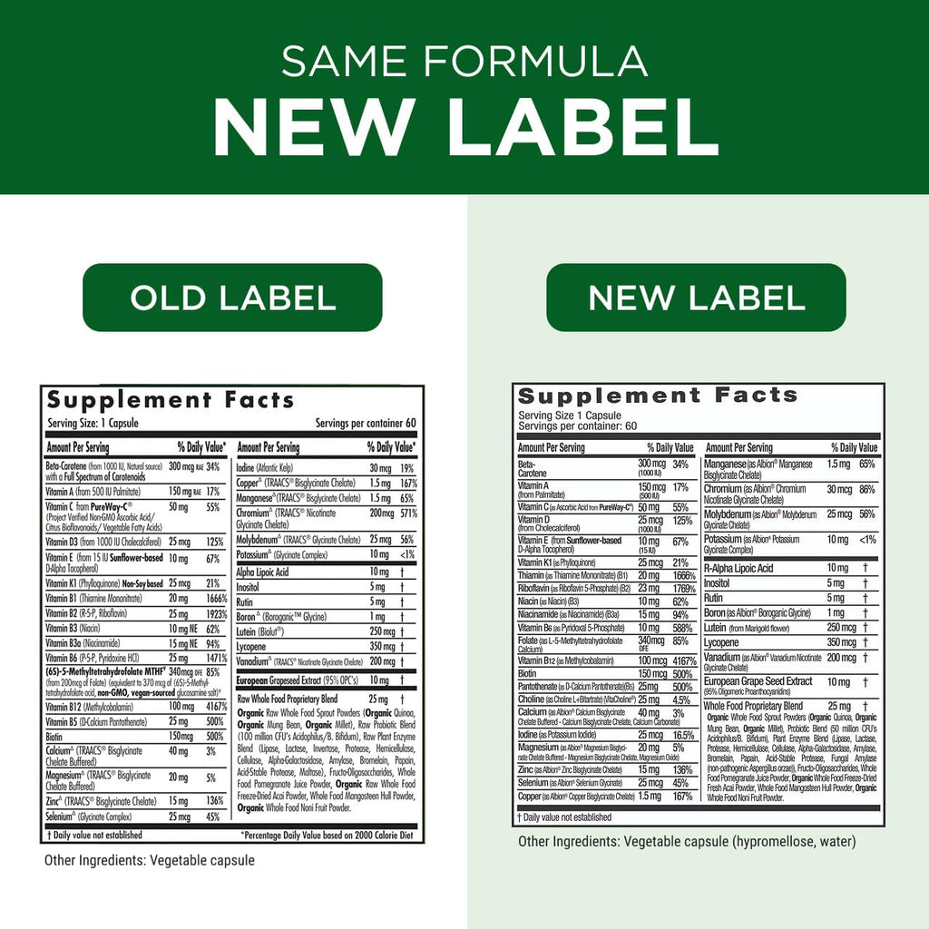 EMERALD LABS Multivitamínico diario para hombres - Sin aditivos, 60 cápsulas vegetales