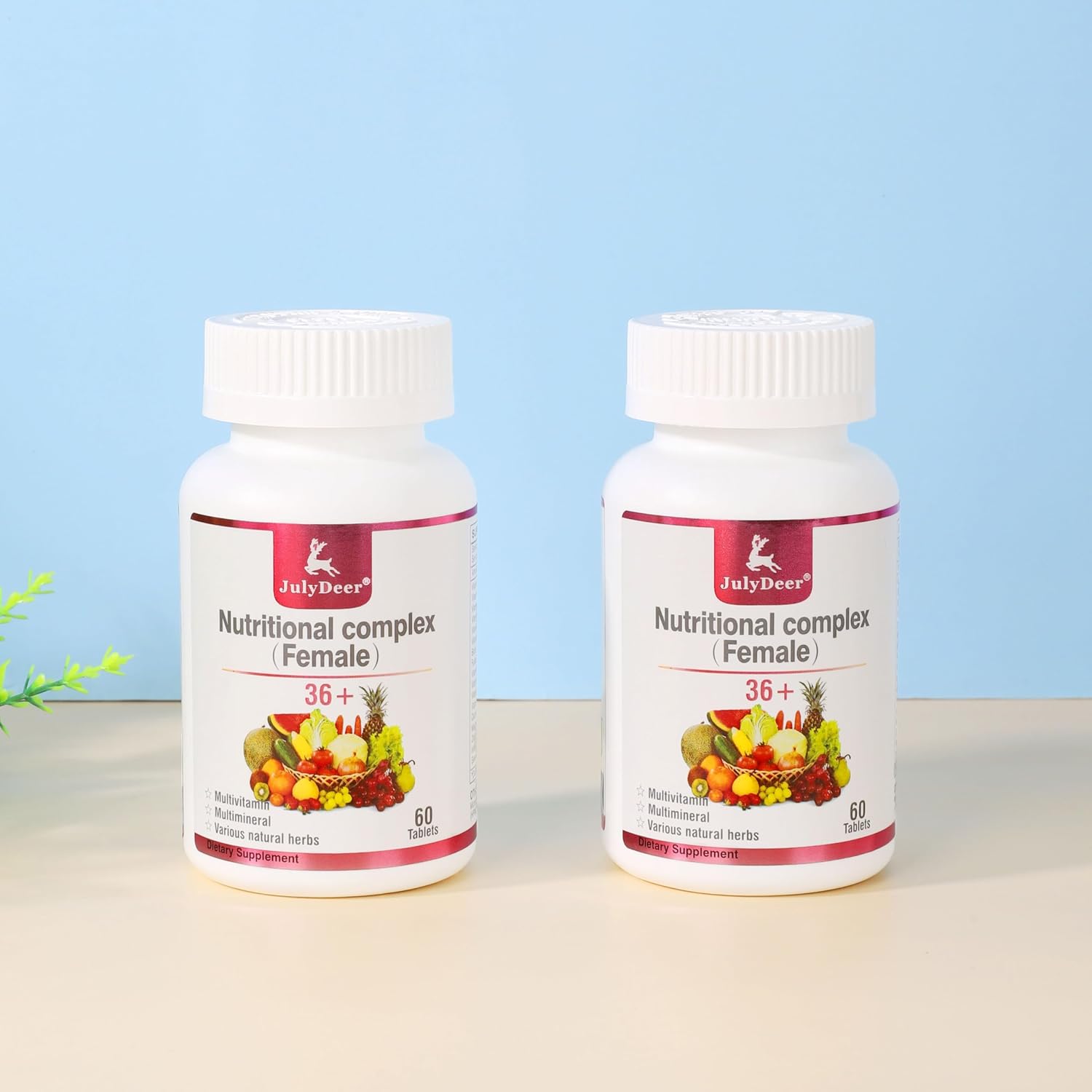 JulyDeer Multivitamínico Diario para Mujeres - Complejo Multimineral y Multivitamínico con Vitaminas A, C, D, E y Complejo B, Zinc y Más - 60 Comprimidos