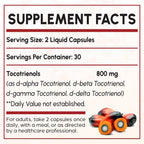 Kroppssund Tocotrienol Supplement 800mg - Vitamina E con Tocotrienoles - 60 Cápsulas Líquidas