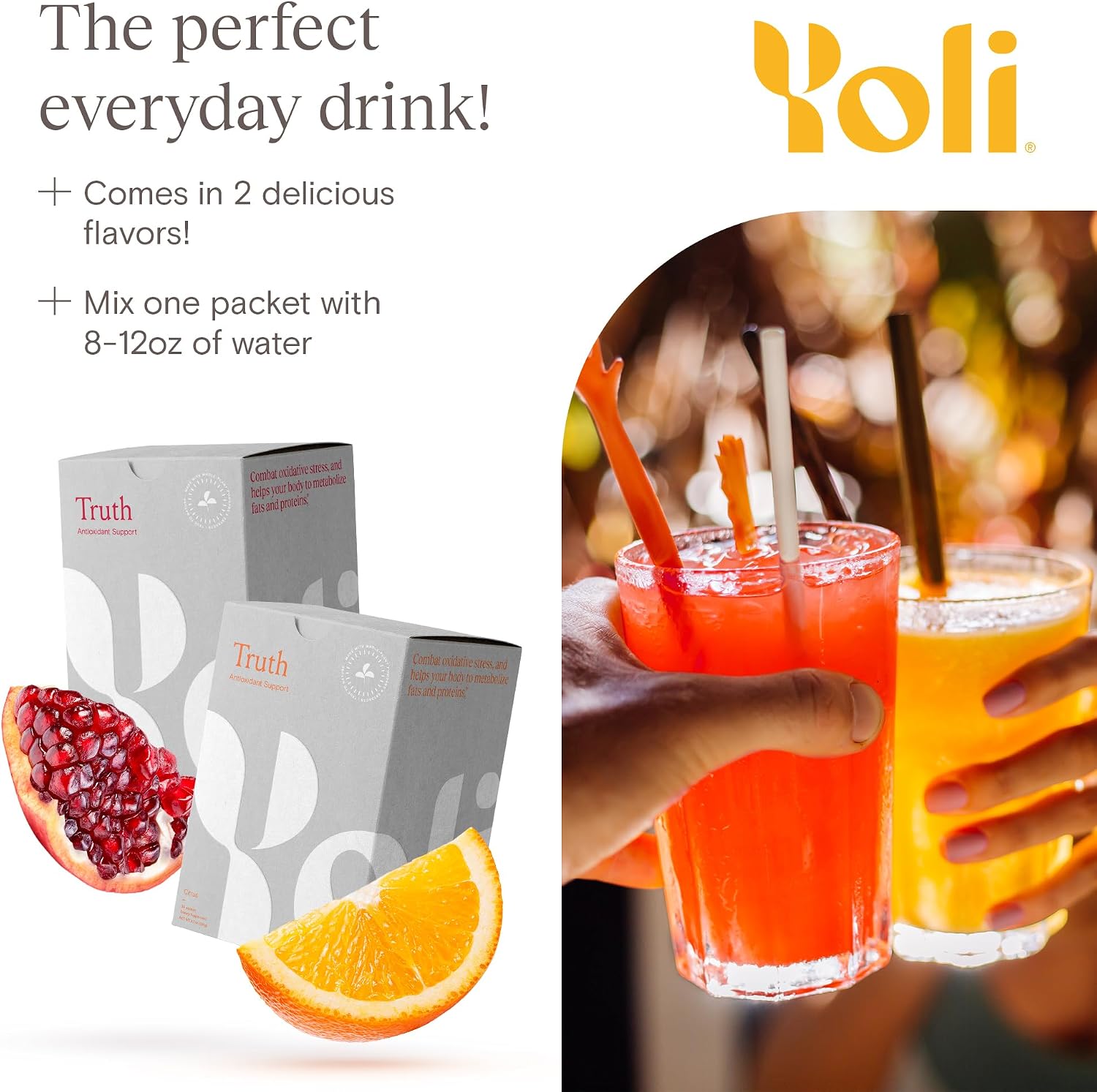 Yoli Truth Apoyo Antioxidante e Inmunitario, Sabor Cítrico, 30 Sobres