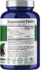NusaPure Fo-Ti Cápsulas, 167 mg, 200 Cápsulas Vegetales (No OGM, Vegano)