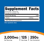 Nutricost L-Prolina en Polvo 250g - 2000mg por ración, No-GMO