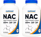 Nutricost N-Acetilcisteína (NAC) 600mg, 240 Cápsulas Vegetarianas - Vegano, Sin OGM, Sin Gluten