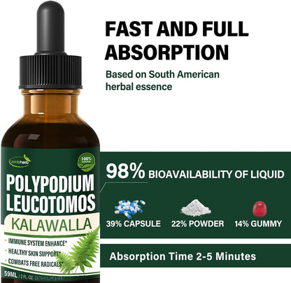 Polypodium leucotomos Immune Support Drops, Herbal Extract Immunity Boost Supplement for Skin Health. Calaguala para – Image 3