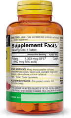 Ácido Fólico 800 mcg, Complemento Prenatal y Bienestar General, 100 Comprimidos (Pack de 3)