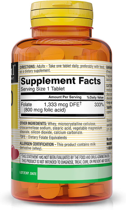 Ácido Fólico 800 mcg, Complemento Prenatal y – Puede contribuir a la formación normal de las células sanguíneas. – Image 2