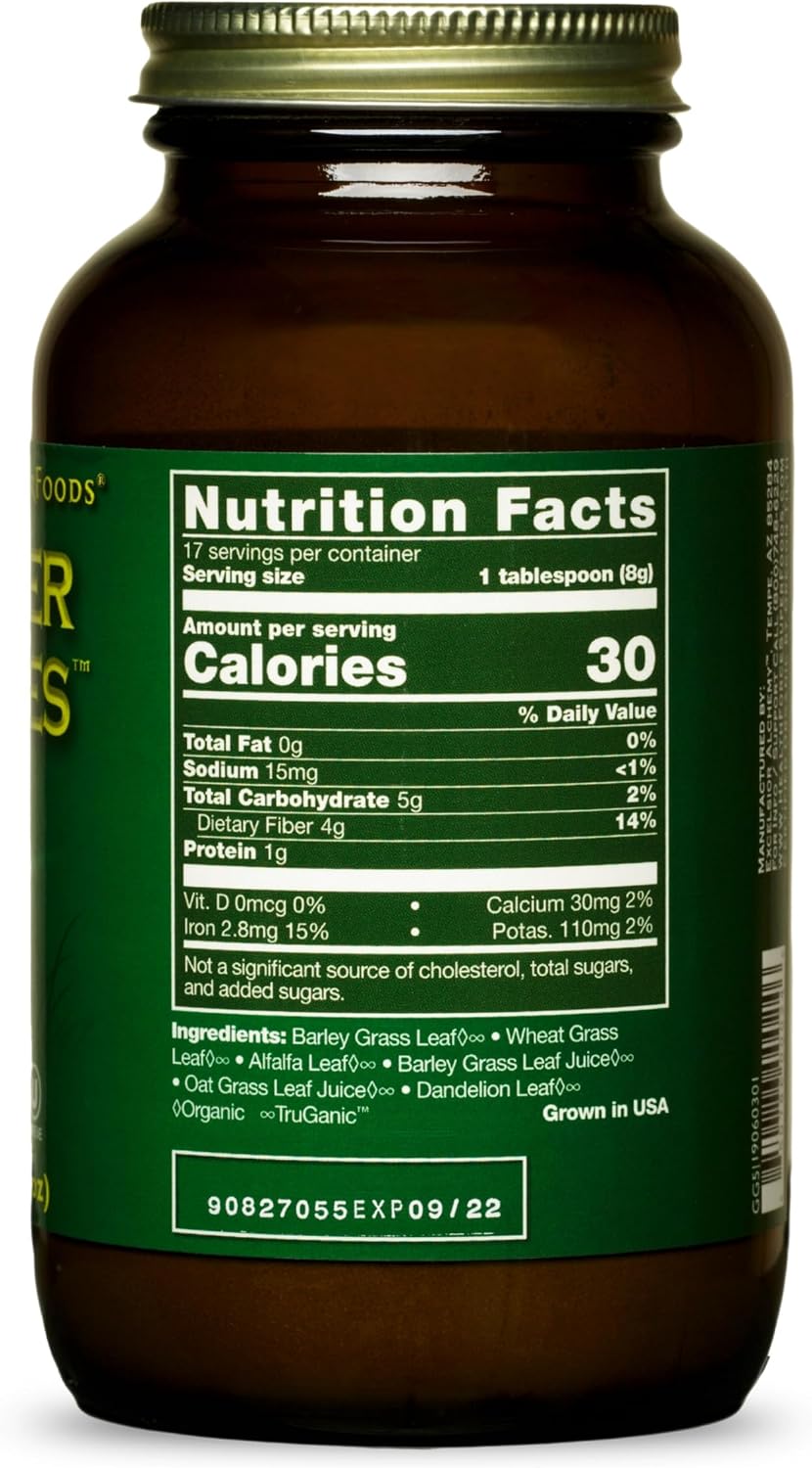 HealthForce SuperFoods Greener Grasses Alkalizer Powder - 5 oz (141 g)