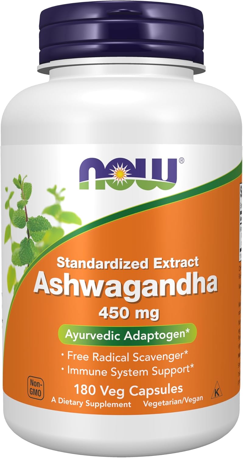 NOW Foods Ashwagandha 450 mg Extracto Estandarizado - 90 Cápsulas Veganas