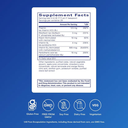 Pure Encapsulations Complejo B Líquido - 140 – Adultos mayores, cuya absorción de B12 puede disminuir con la edad. – Image 2