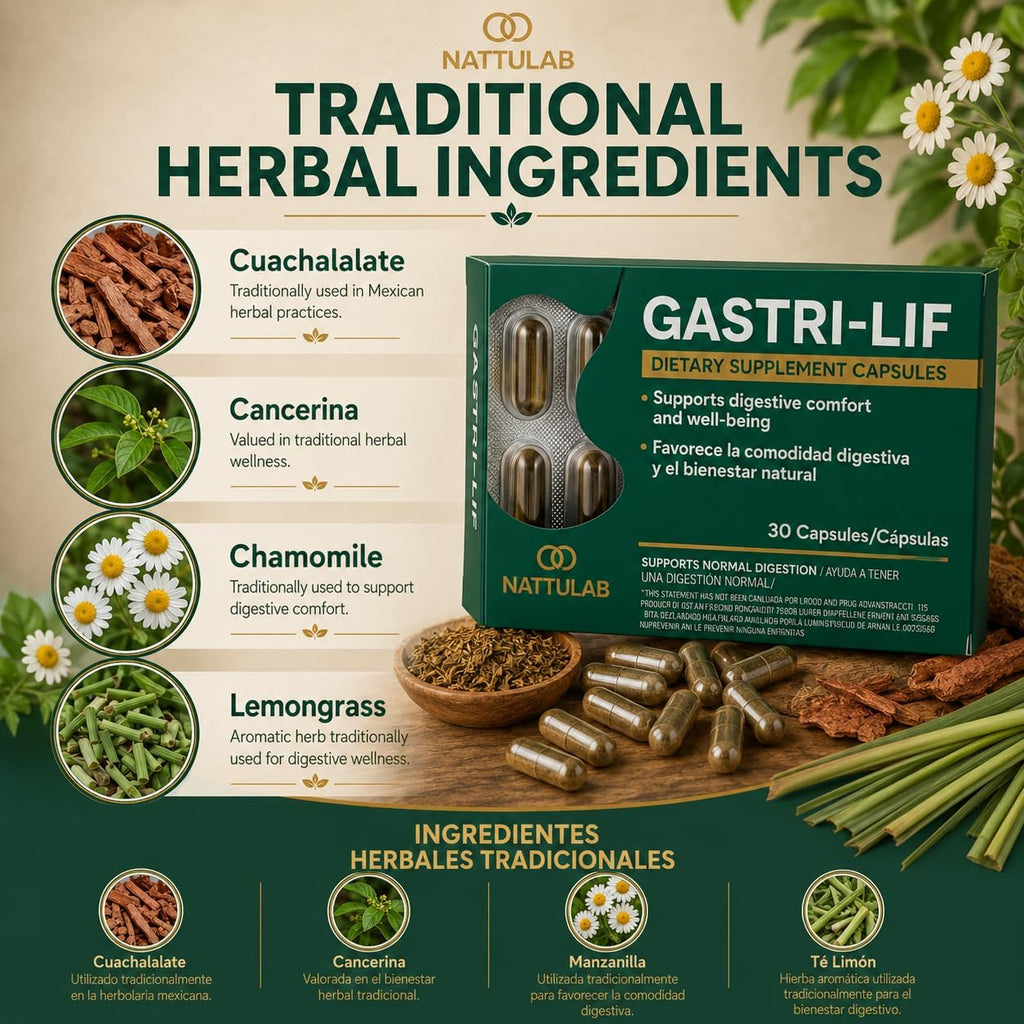 GASTRI-LIF – 30 Cápsulas – Suplemento Herbal Digestivo