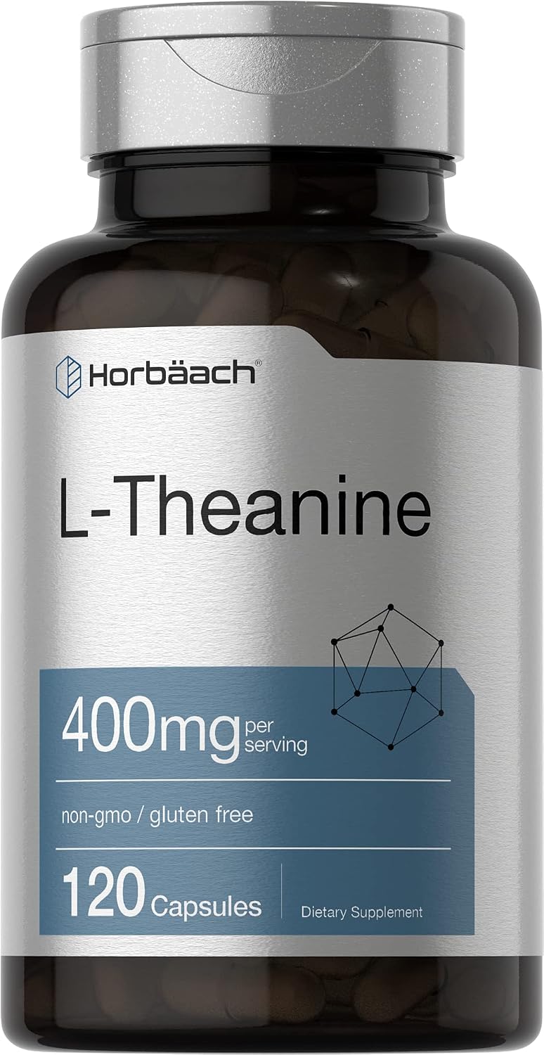 Horbäach L-Teanina 400mg 120 Cápsulas | No-GMO y Sin Gluten