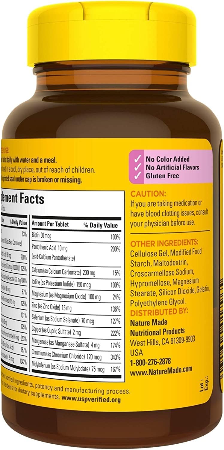 Nature Made Multi for Her 50+ - Multivitamínico para Mujeres Mayores de 50 Años - 360 Comprimidos (4 Botellas de 90)