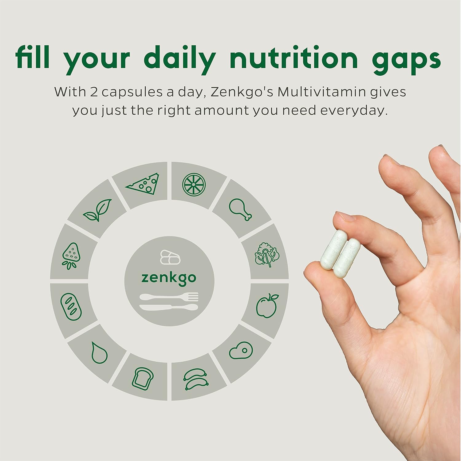 Zenkgo Multivitamínico para Mujeres con Probióticos + Alimentos Integrales (60 comprimidos)