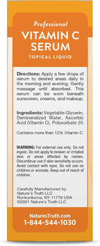 Nature's Truth Vitamin C Serum 60 ml | Face and Skin Oil | Nourishing and Fragrance-Free