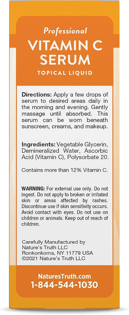 Nature's Truth Sérum de Vitamina C 60 ml | Aceite para Rostro y Piel | Nutritivo y Sin Fragancia – Image 6