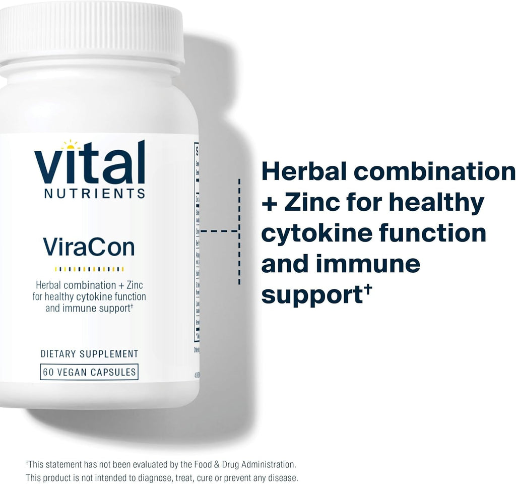 Vital Nutrients ViraCon - Apoyo Inmunitario con Zinc y Hierbas - 60 Cápsulas