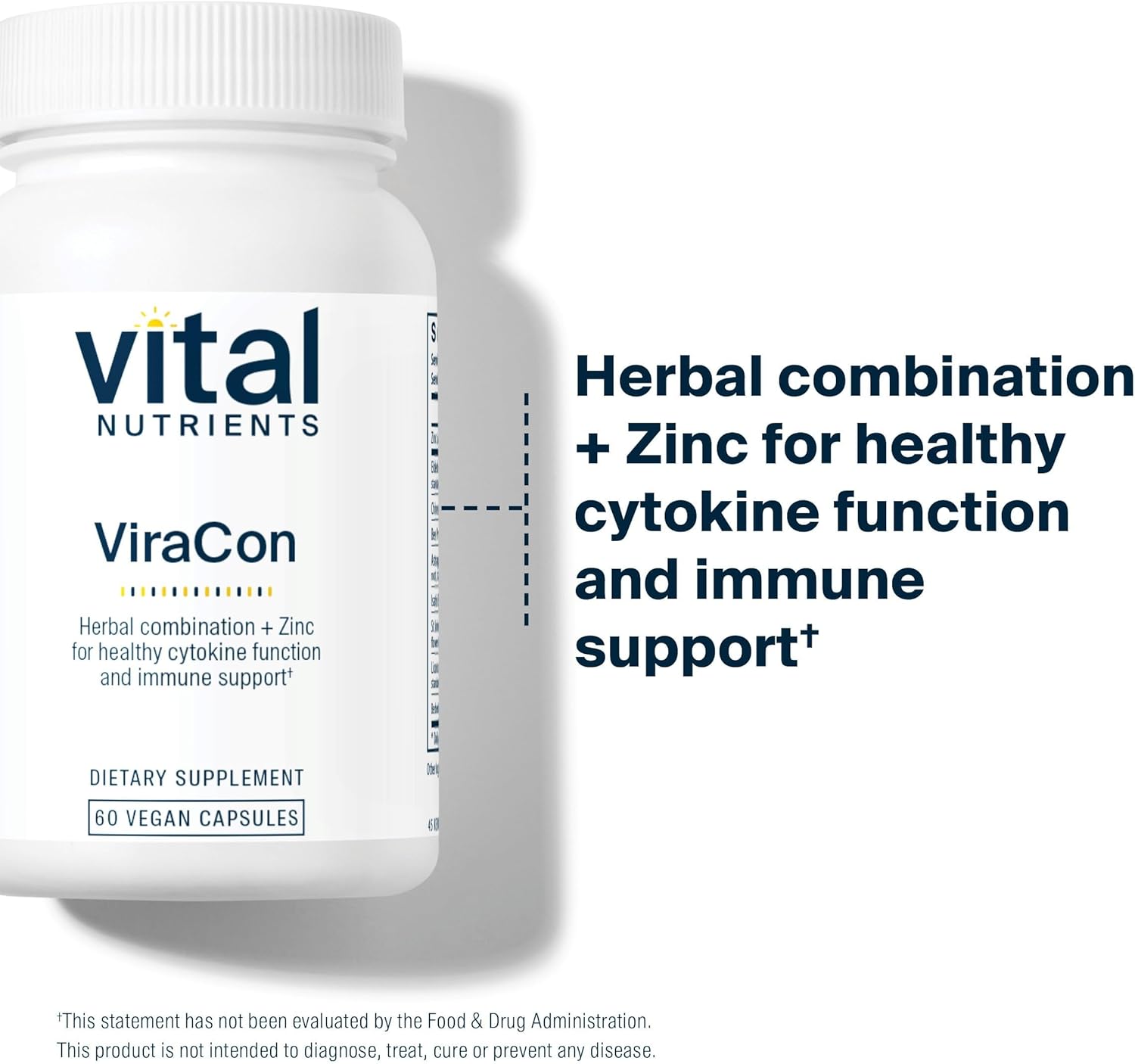 Vital Nutrients ViraCon - Apoyo Inmunitario con Zinc y Hierbas - 60 Cápsulas