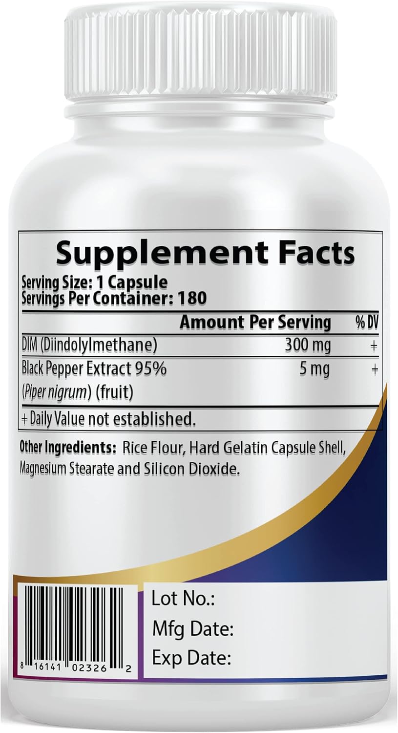 DIM 300mg con Pimienta Negra, 90 Cápsulas - Pacific Nature's