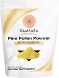 Samsara Herbs Pine Pollen Powder - Cosecha Silvestre, 99% Pared Celular Rota (227g)