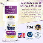Dr’s Hope Vitamina B12 1000 mcg - 120 Comprimidos Masticables