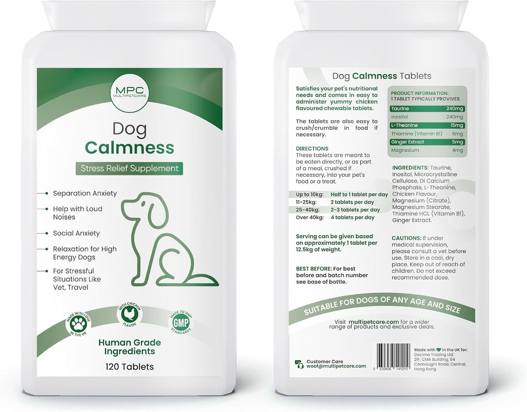 Multipetcare Calming Chews para Perros – 120 Comprimidos Sabor Pollo