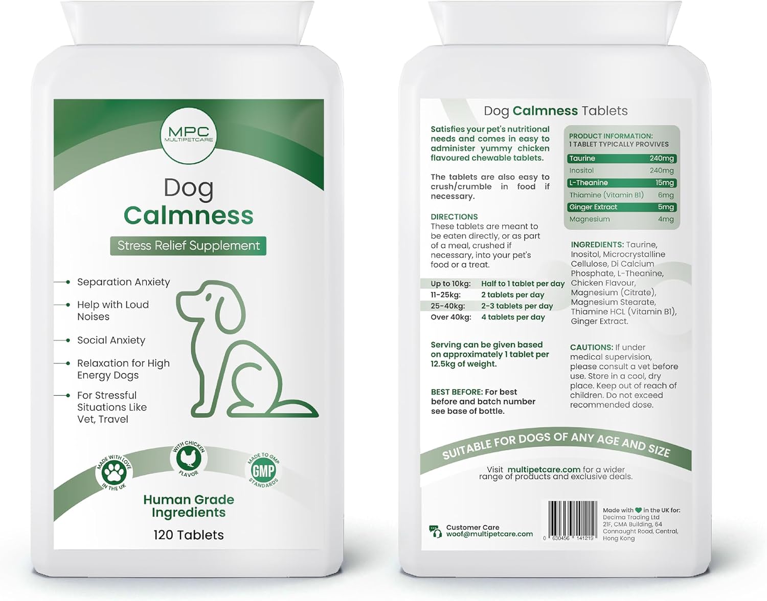 Multipetcare Calming Chews para Perros – 120 Comprimidos Sabor Pollo