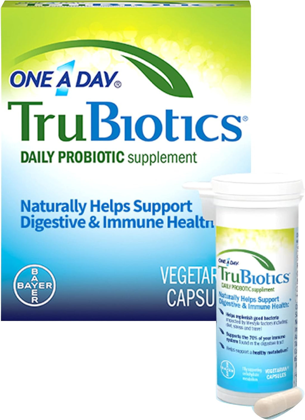 TruBiotics Probiótico Diario, 30 Cápsulas - Sin Gluten, Sin Soja, Soporte Digestivo e Inmunológico para Hombres y Mujeres