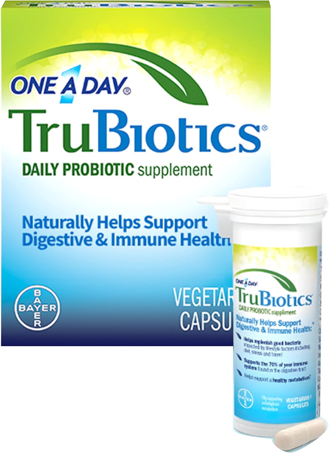 TruBiotics Probiótico Diario, 30 Cápsulas - Sin Gluten, Sin Soja, Soporte Digestivo e Inmunológico para Hombres y Mujeres