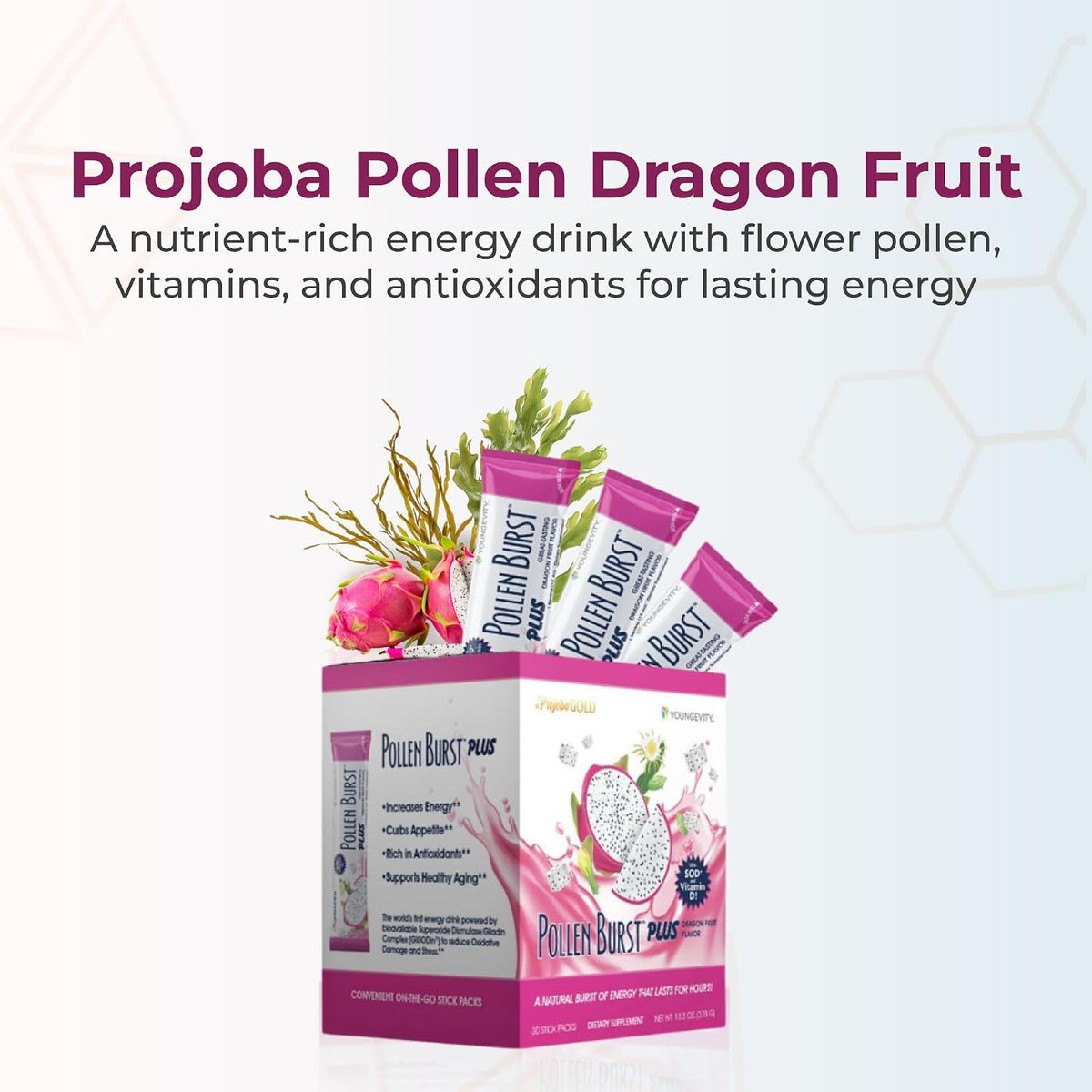 Youngevity ProJoba Pollen Burst™ Dragon – Extracto de té verde: rico en catequinas, contribuye a la protección – Image 2