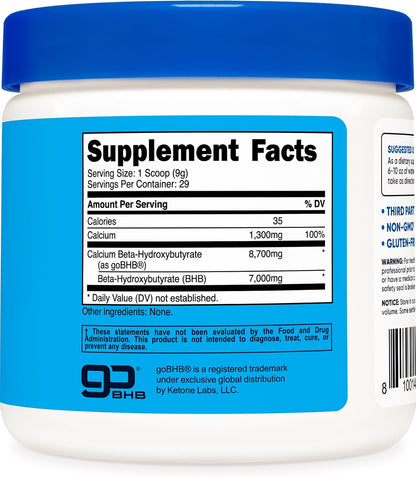 Nutricost Calcium BHB 250g sin Sabor – Sal – ¿Cuánto calcio aporta? Consulte la información nutricional del – Image 5