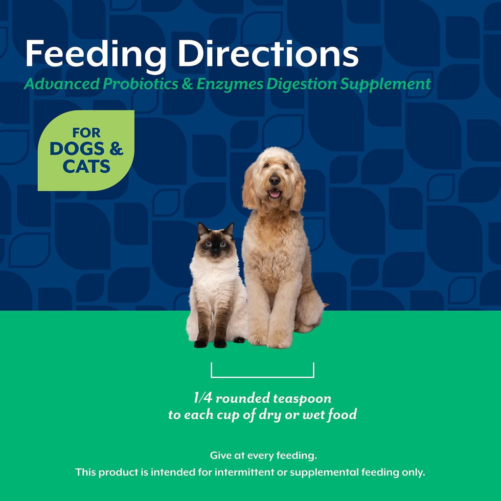 NaturVet Advanced Probiotics & Enzymes - Probióticos y Enzimas para Perros y Gatos (227 g)