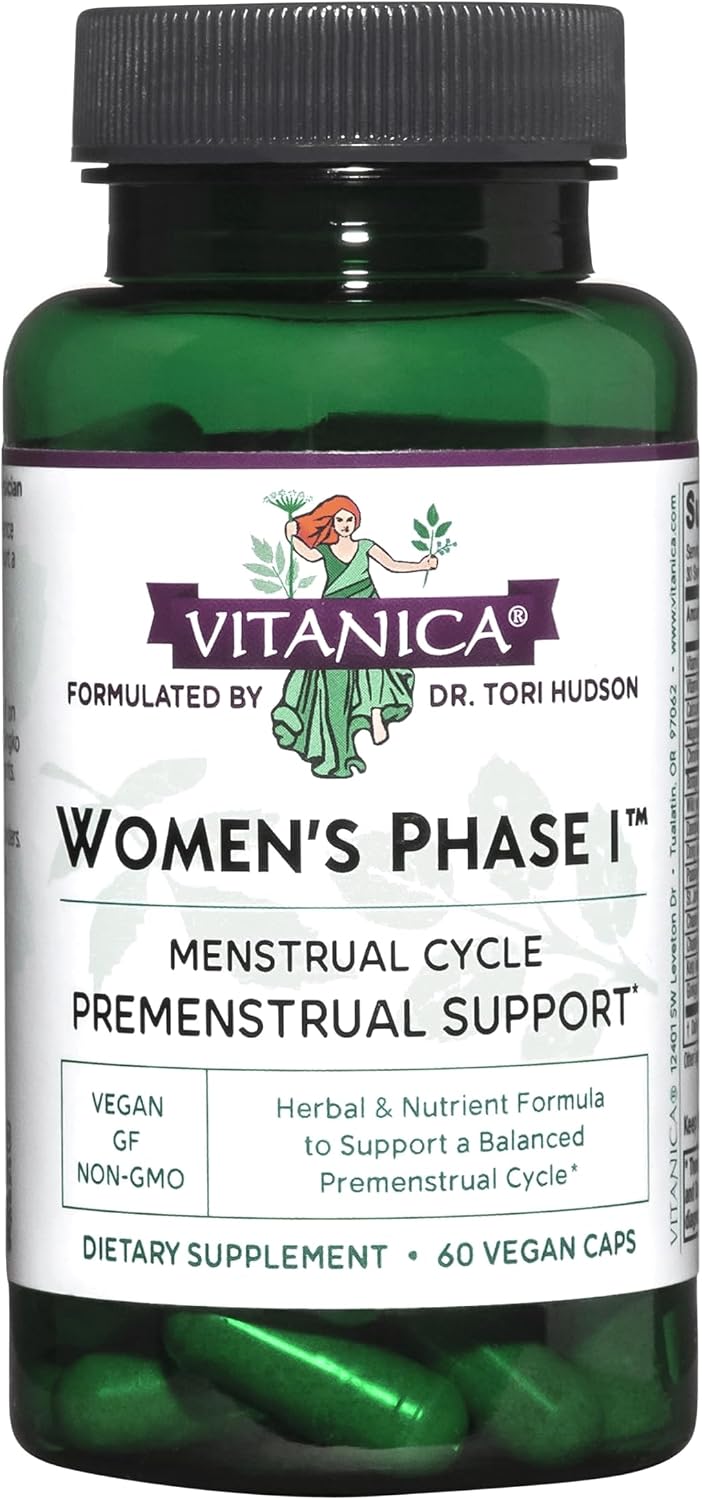 Vitanica Women's Phase I - Apoyo Premenstrual, 120 Cápsulas Veganas