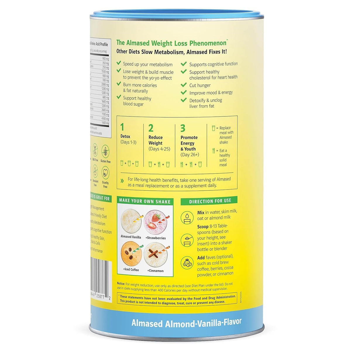 Almased Proteína en Polvo Vainilla - Bebida Sustitutiva de Comida Sin Gluten - Bajo Índice Glucémico - 17.6 oz (Paquete de 3) – Image 8