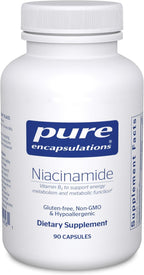 Pure Encapsulations Niacinamida | Vitamina B3 para el metabolismo energético y la movilidad articular | 90 Cápsulas