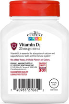 21st Century Vitamina D3 1000 UI, 110 Comprimidos