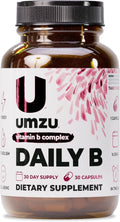 UMZU Daily B - Complejo Completo de Vitaminas B con B1, B2, B3, B5, B6, B7, B9 y B12
