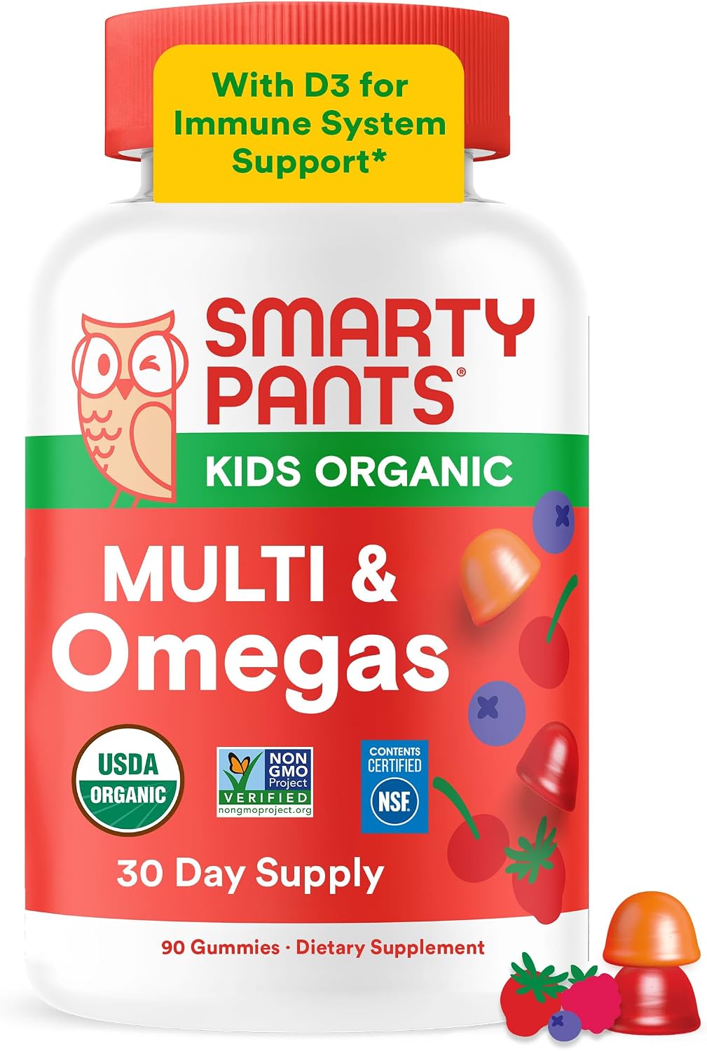 SmartyPants Multivitamínico Orgánico para Niños en Gomitas con Omega 3